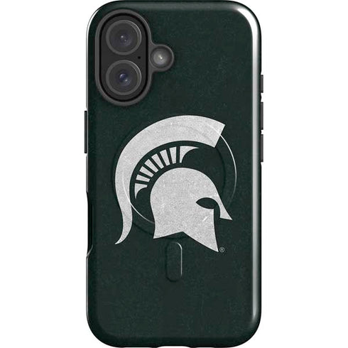 Michigan State University Spartans Logo iPhone 16 Plus Magsafe Impact Case